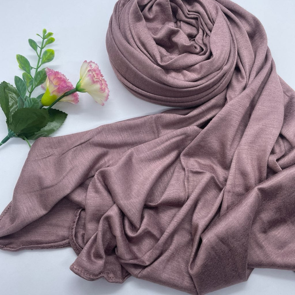 Kuwaiti Cotton Jersey Double Stretch Hijab- Dusty Purple