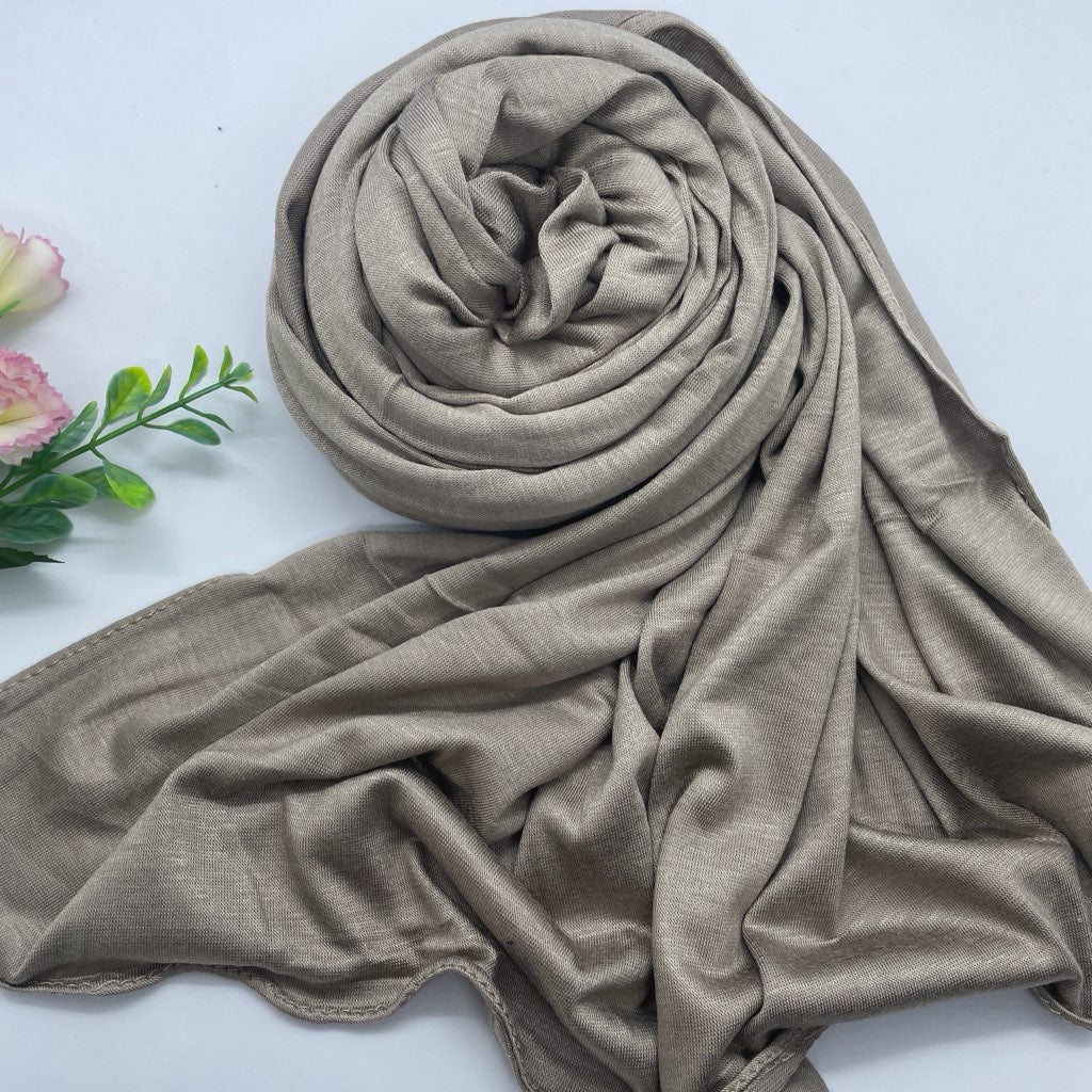 Kuwaiti Cotton Jersey Double Stretch Hijab- Mink