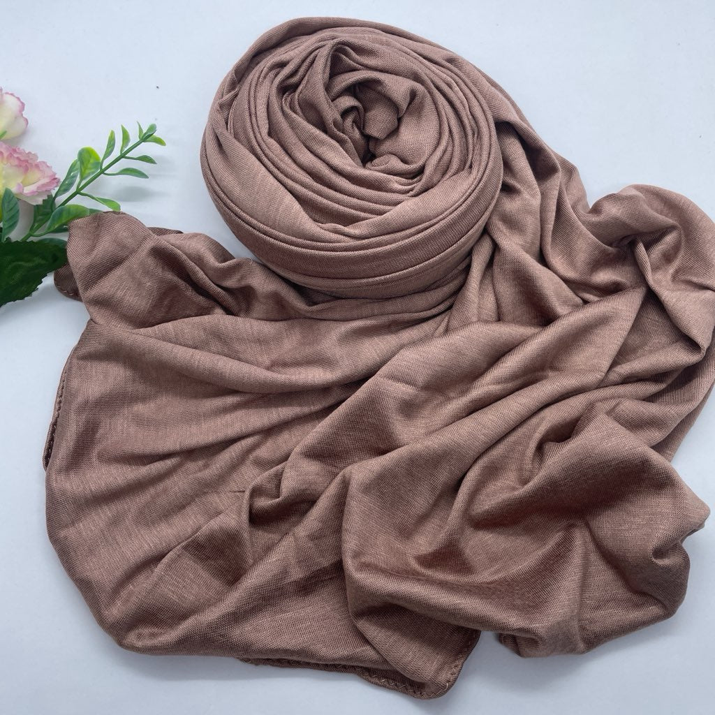 Kuwaiti Cotton Jersey Double Stretch Hijab- Rosewood