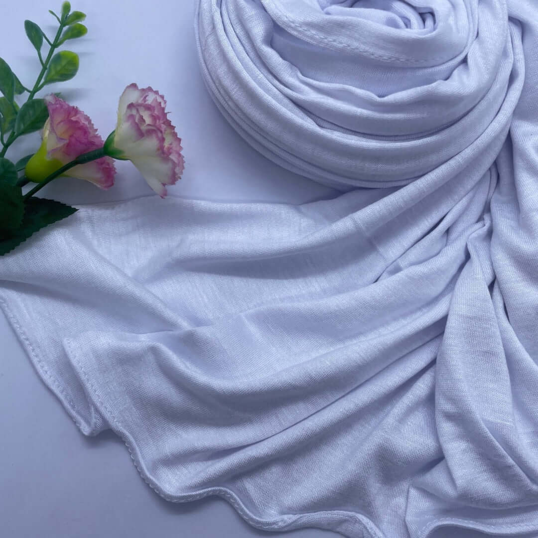Elegant Kuwaiti cotton Double Stretch Jersey Hijab made from soft, breathable fabric with a non-slip fit, providing all-day comfort and flexibility. Perfect for daily wear, work, or travel