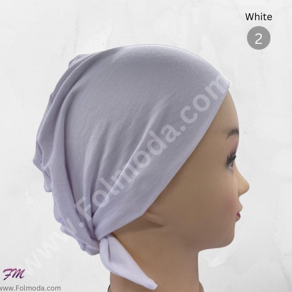 No thread hair bonnet white