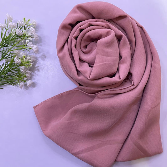 Premium Medina Silk Georgette  hijab medium pink with soft matte finish, lightweight breathable design, and full coverage, ideal for modest fashion and everyday wear.