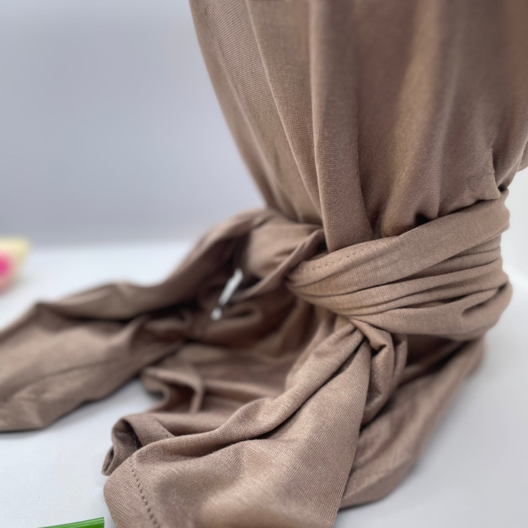 شال مثلث قطن كويتي مع جفسة - بني