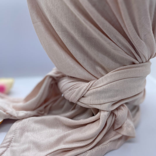 شال مثلث قطن كويتي مع جفسة - زهري فاتح