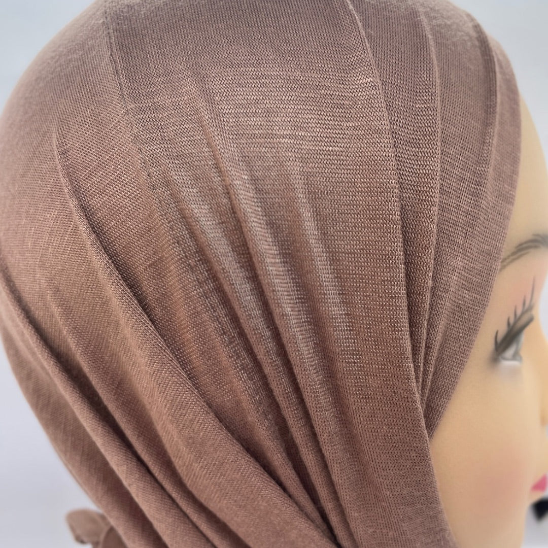 شال مثلث قطن كويتي مع جفسة - بني موكا