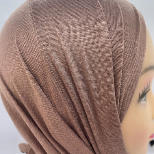 شال مثلث قطن كويتي مع جفسة - بني موكا