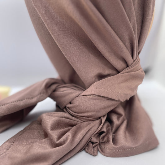 شال مثلث قطن كويتي مع جفسة - وردي خشبي