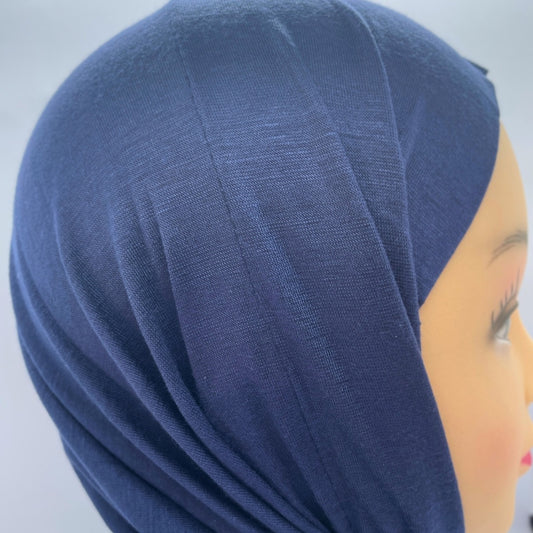 شال مثلث قطن كويتي مع جفسة - كحلي