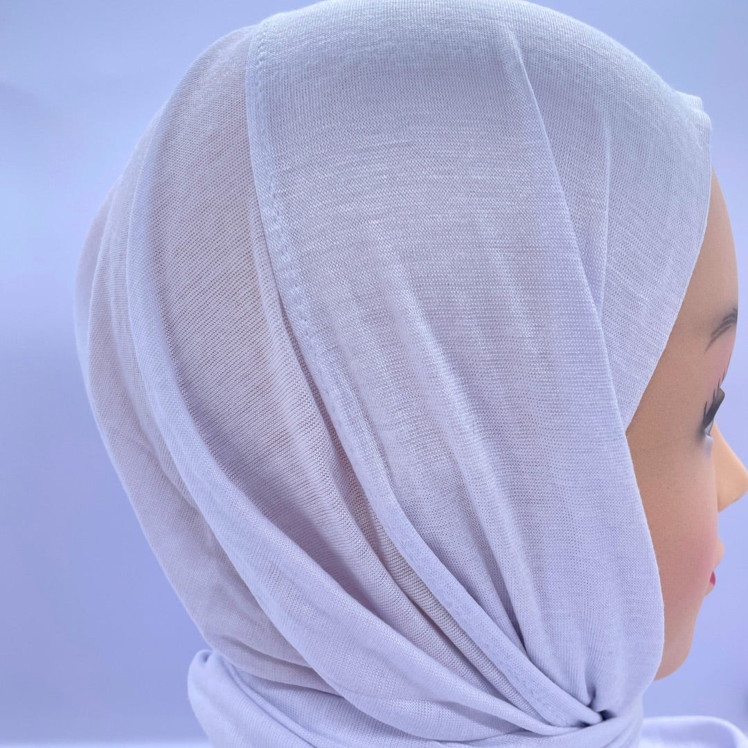 Easy to tie triangle Kuwaiti cotton jersey double stretch hijab with pre-stitched front fold, non-slip lightweight hijab for everyday wear, comfortable stretch hijab for beginners