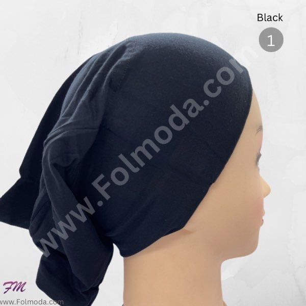 Syrian closed hair bandana hijab black