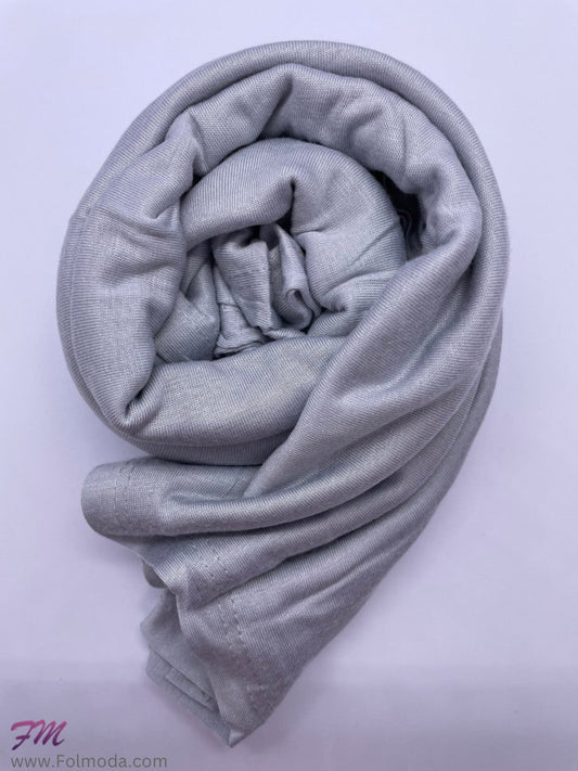 light gray Breathable cotton hijab with a matte sheen and textured finish, perfect for everyday wear and layering