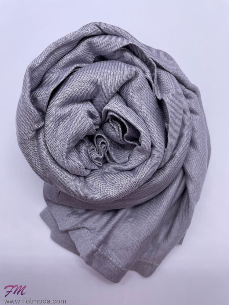 Medium gray Breathable cotton hijab with a matte sheen and textured finish, perfect for everyday wear and layering