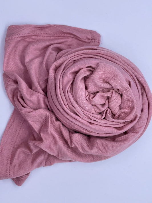 Pink Breathable cotton hijab with a matte sheen and textured finish, perfect for everyday wear and layering.