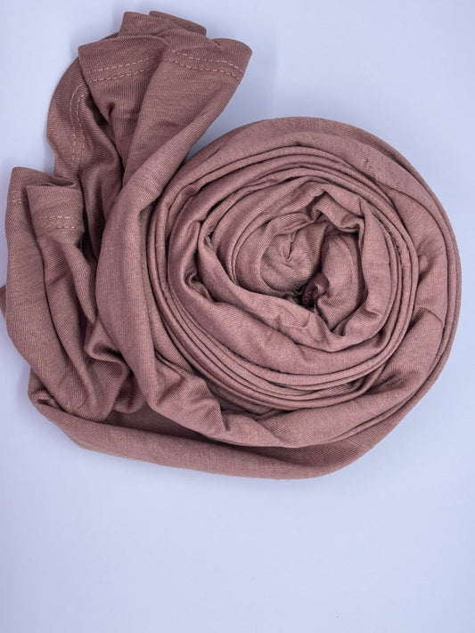 rose brown Breathable cotton hijab with a matte sheen and textured finish, perfect for everyday wear and layering.