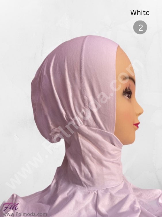 Full cap under scarf Ninja White