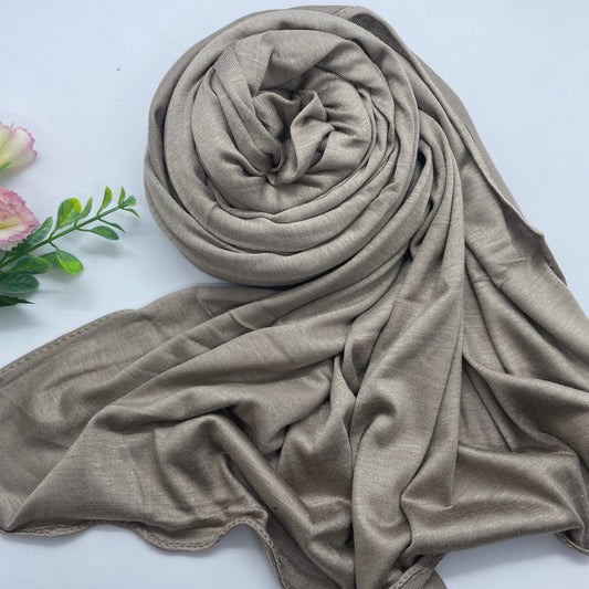 Kuwaiti Cotton Jersey Double Stretch Hijab- Mink