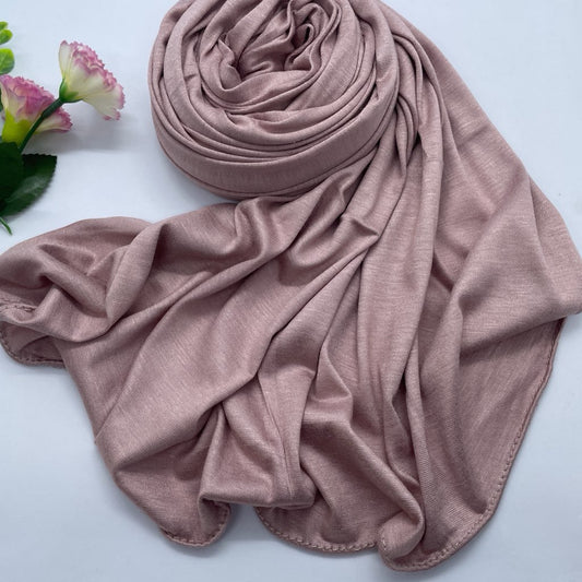 Kuwaiti Cotton Jersey Double Stretch Hijab- Dusty Pink