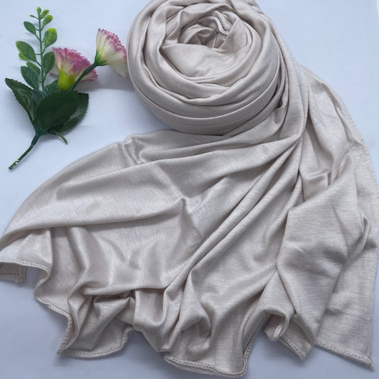 Kuwaiti Cotton Jersey Double Stretch Hijab- Light Beige