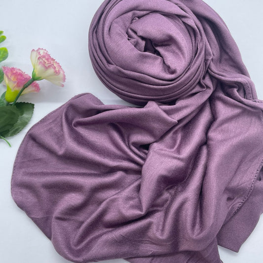 Kuwaiti Cotton Jersey Double Stretch Hijab- Purple