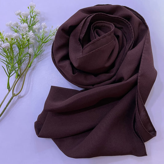 Premium Medina Silk brown stone Hijab with soft matte finish, lightweight breathable design, and full coverage, ideal for modest fashion and everyday wear.