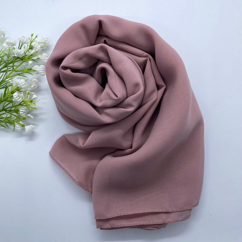 Soft and smooth diamond pink Premium Non-Slip Chiffon Hijab for Everyday Wear in Elegant Matte Finish