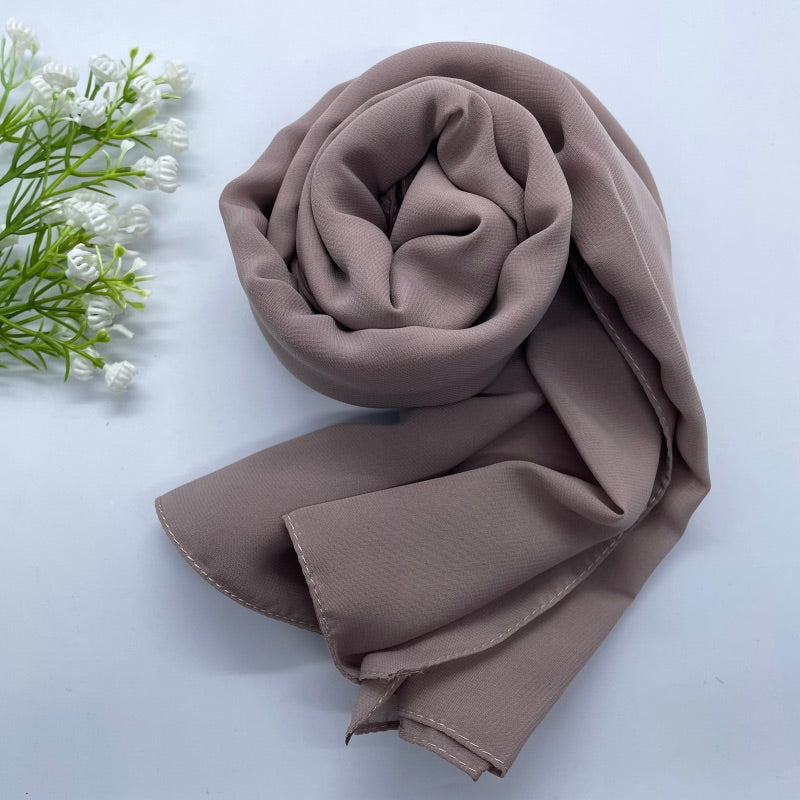 Soft and smooth mink gray Premium Non-Slip Chiffon Hijab for Everyday Wear in Elegant Matte Finish