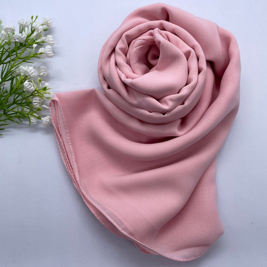 Soft and smooth pale pink Premium Non-Slip Chiffon Hijab for Everyday Wear in Elegant Matte Finish