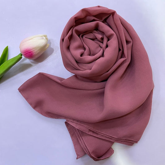 Soft and smooth violet red Premium Non-Slip Chiffon Hijab for Everyday Wear in Elegant Matte Finish