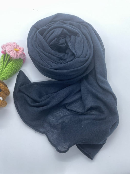 Shash Turkey-Kuwaiti Hijab with Front Fold - Dark Navy Blue