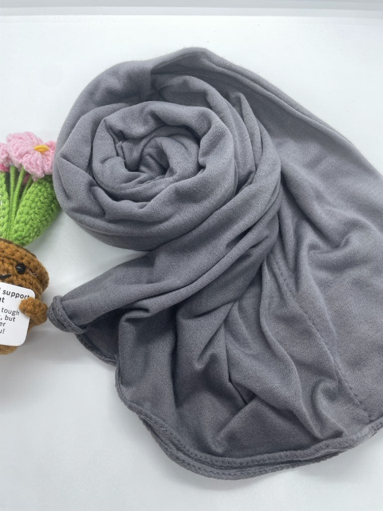 Shash Turkey-Kuwaiti Hijab with Front Fold - Medium Gray