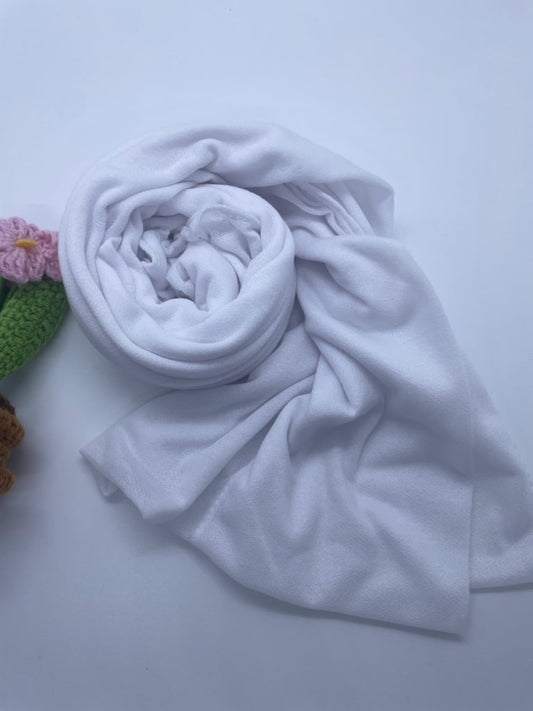 Shash Turkey-Kuwaiti Hijab with Front Fold - White
