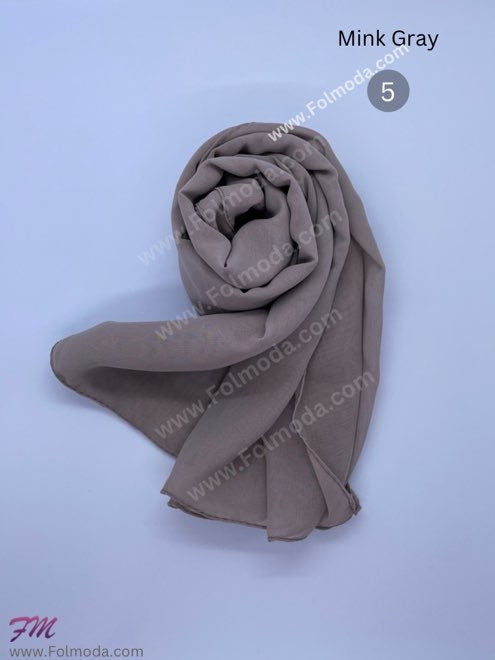 Turkey chiffon hijab mink gray 