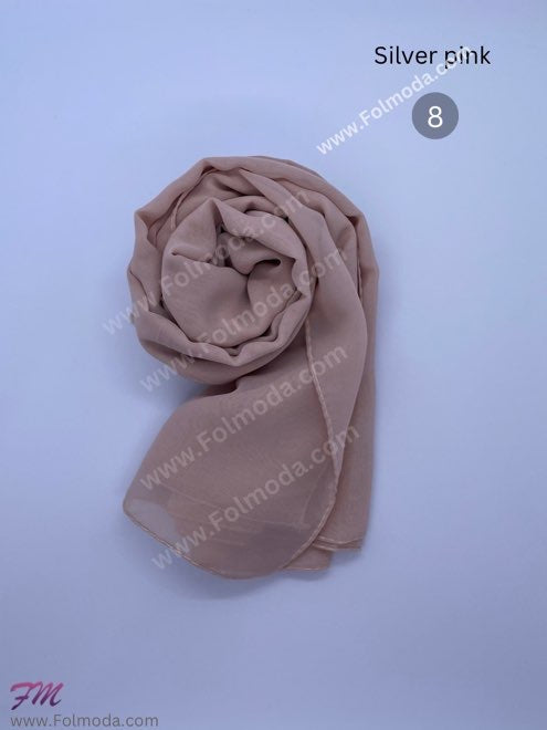 Turkey chiffon hijab Silver pink 